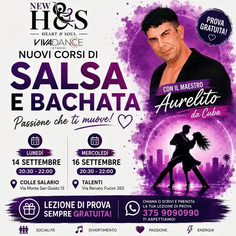 Corsi Salsa e Bachata Roma Talenti e Colle Salario
